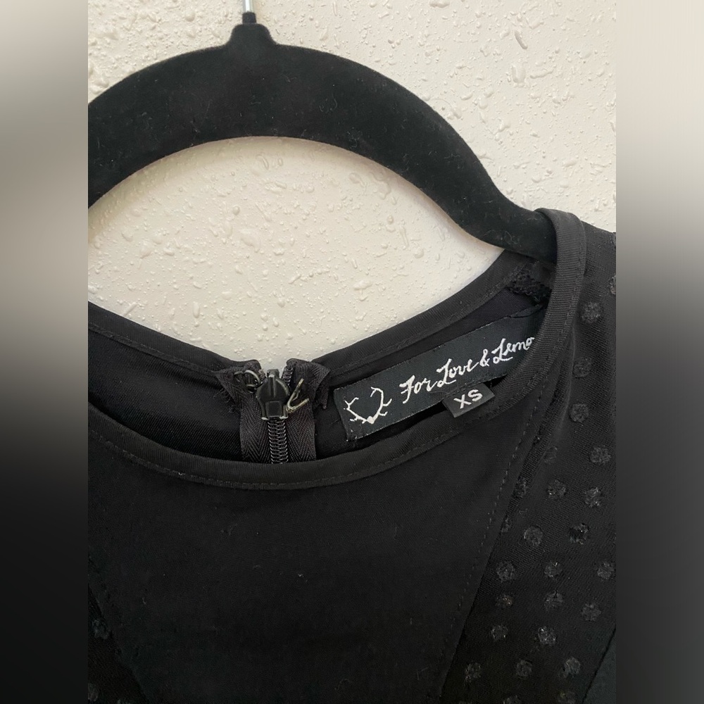 FOR LOVE & LEMONS BLACK MINI DRESS BELL SLEEVES XS